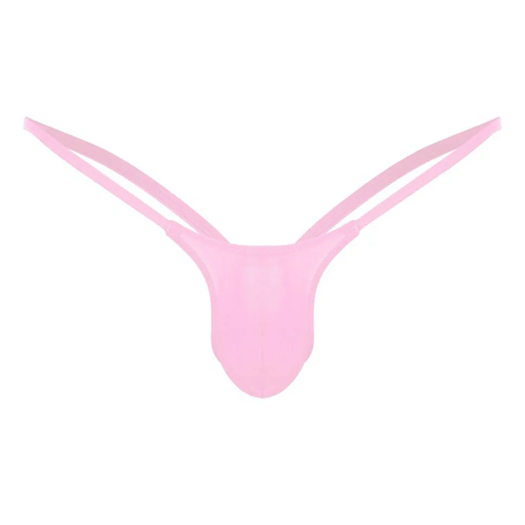 Male Underwear Open Back Mens Underpants Low Rise Briefs G-string Thong Underwear Solid Color Men's Sexy Thong Male Underwear