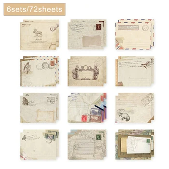 

72 pcs/set DIY Vintage Small Mini Kraft Paper Window Envelopes wedding invitation envelope gift birthday party envelop School