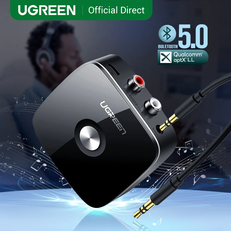 Adaptador sem Fio Música para tv Receptor de Áudio Ugreen Bluetooth Receptor Aptx ll 3.5mm Jack Aux Carro 3.5 Rca 5.0 Mod. 1427826
