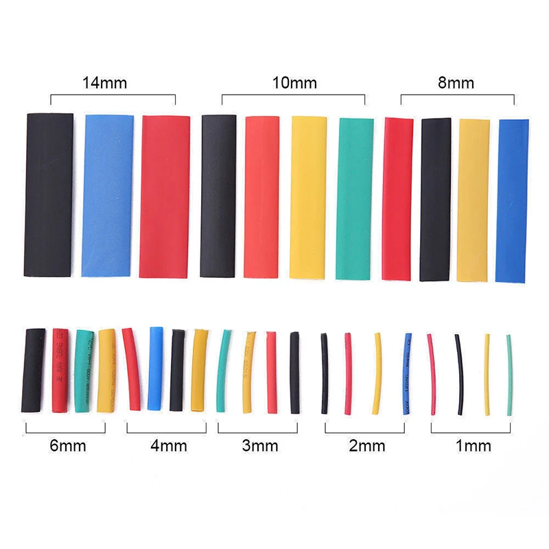 

164cs Heat Shrink Wire Cable Tubing Tube Sleeve Wrap Shrinkage Mixed Colors UK
