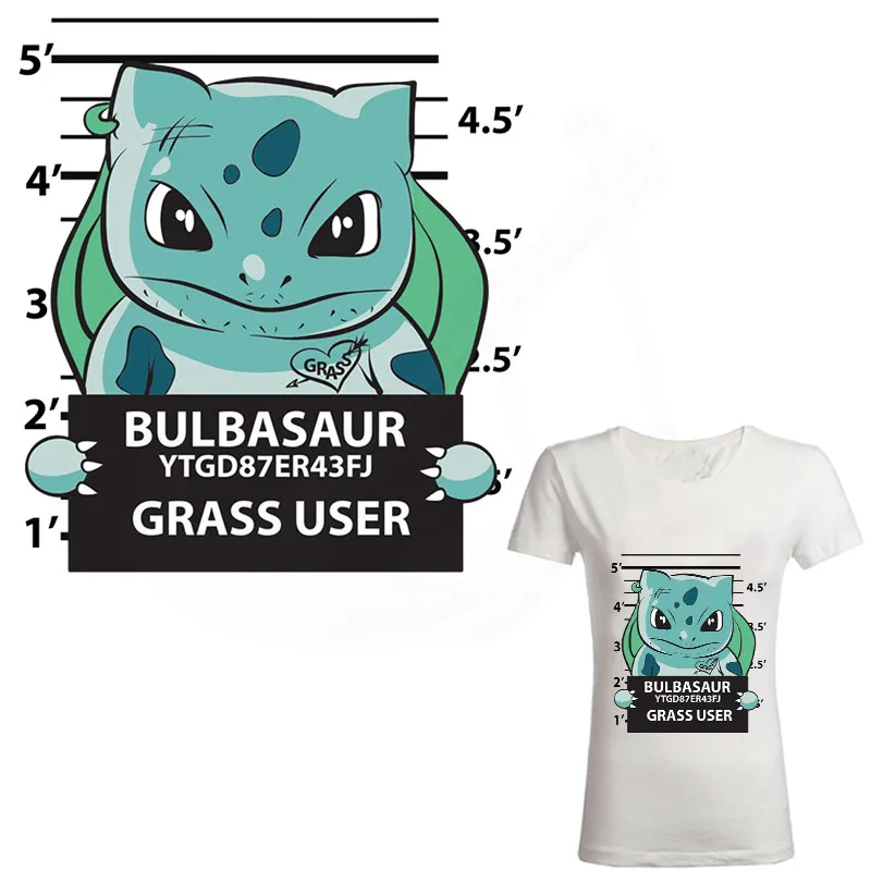 Criminal Bulbasaur термочувствительные DIY Детские патчи термо-Стикеры для одежды на одежде приклеенные железные частички для одежды