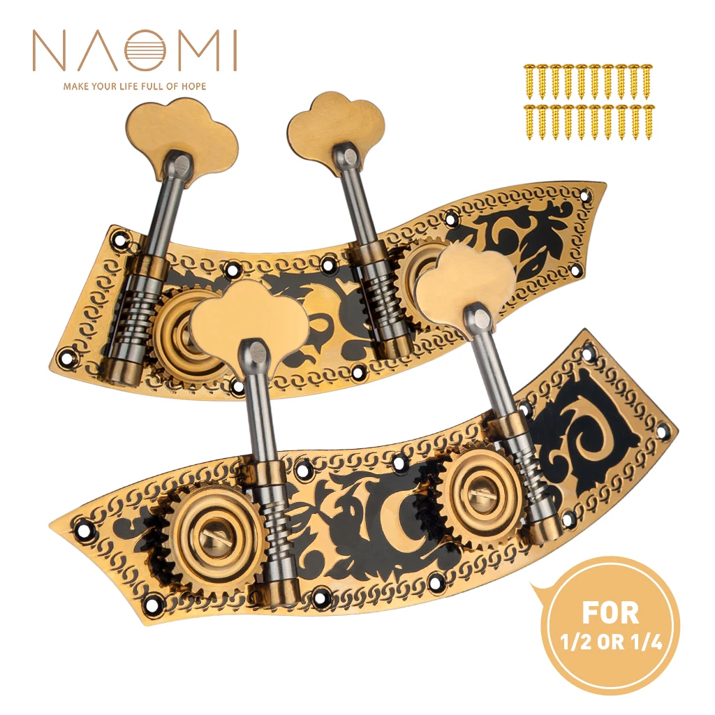 

NAOMI Tuning Pegs Keys W/Carving Flower For Upright Double Bass Parts 1/2 Or 1/4 Contrabass Use