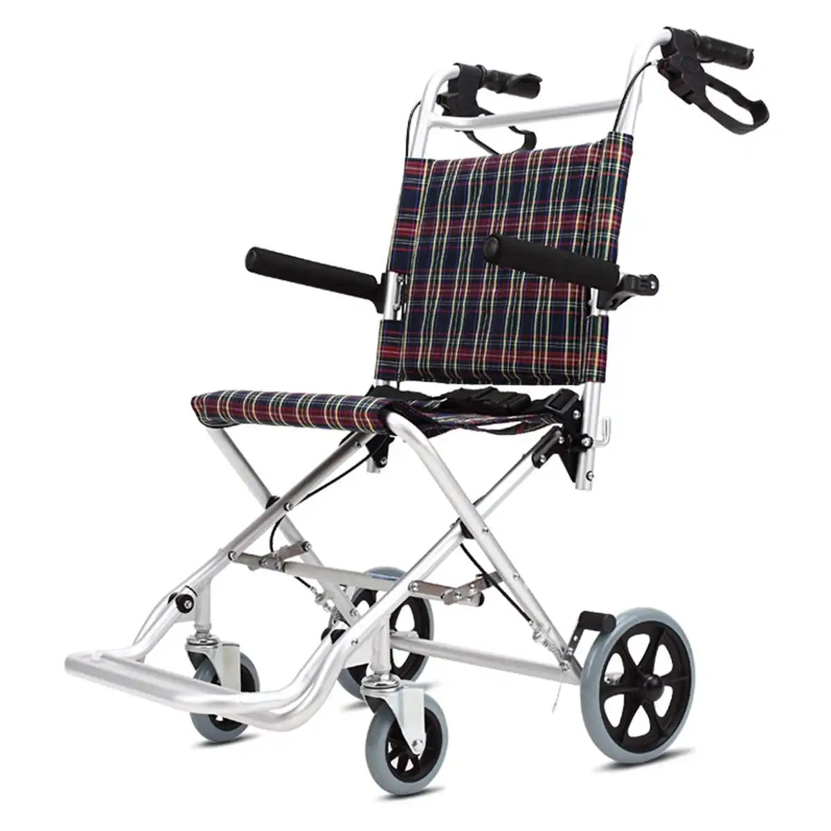  Wheelchair Foldable Lightweight Medical Wheelchair Footrest Backrest Transport Travel Portable Trol
