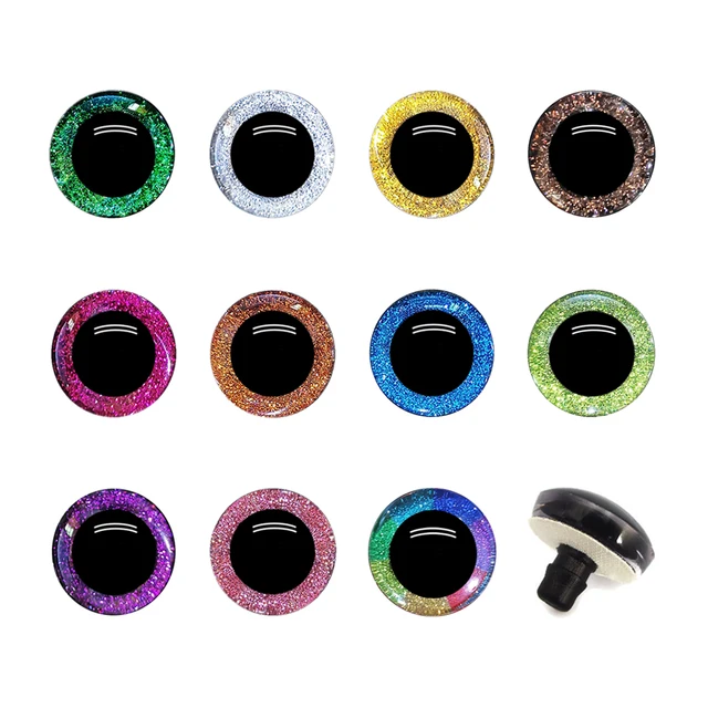 3D glitter eyes safety Puppet Toy Plush Toy Color Doll Eyes for amigurumi crochet stuffed animal free shipping 12mm/16mm/18mm Mixed color