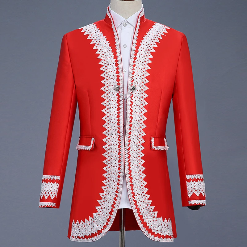 Set suit Men's European style retro court suit two- piece suit blazer+pant prince costume stage drama British costume dress Set suit Men's European style retro court suit two- piece suit blazer+pant prince costume stage drama British costume dress