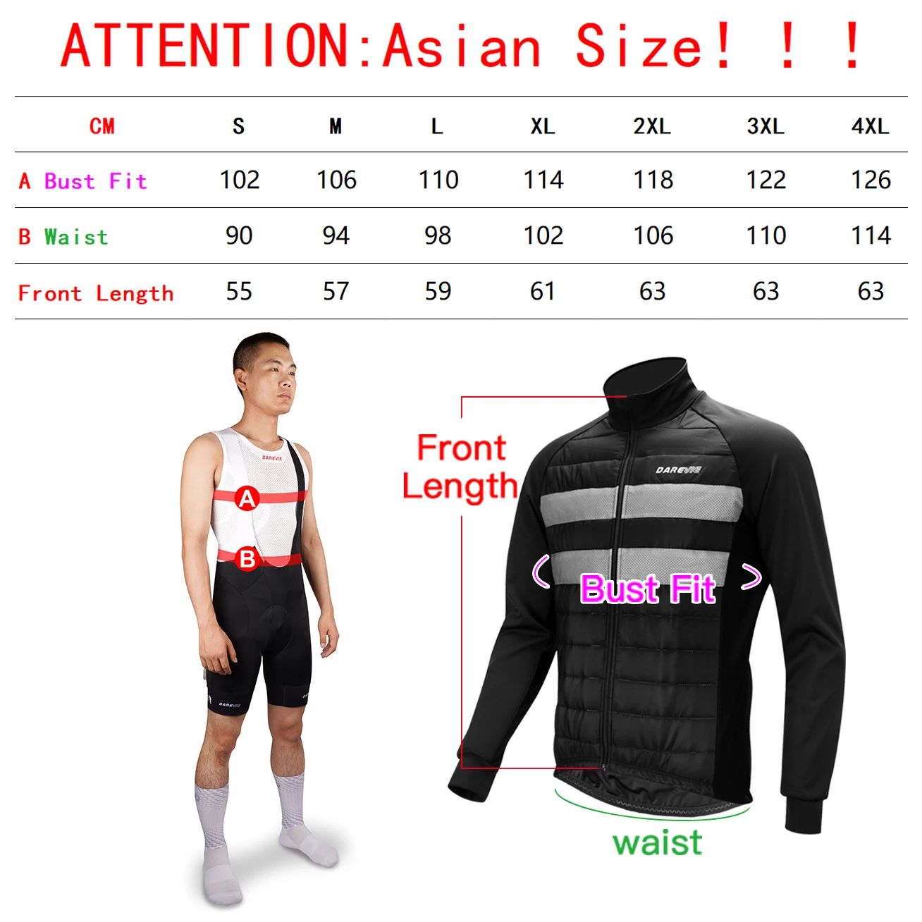 DAREVIE Cycling Jacket Themal Fleece Women Winter-5℃~10℃ Men Cycling Jackets Reflective Keep Warm Breathable Jacket