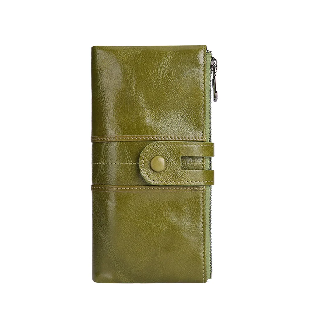 Модная Вертикальная Сумочка многофункциональный студенческий мобильный кошелек длинный кошелек на молнии портмоне карты ID держатель Carteira Feminina - Цвет: Green