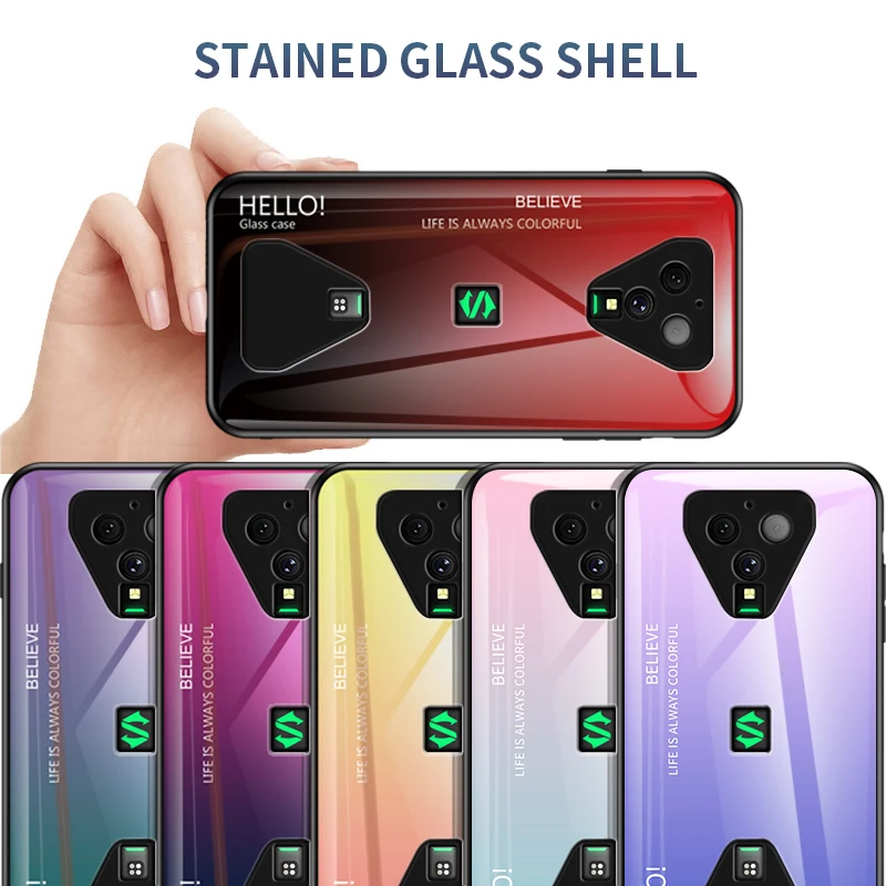For Xiaomi Black Shark 3 Pro Case Gradient Tempered Glass Soft Silicone Bumper Case Cover For Blackshark 3 Pro Gobal Funda For Xiaomi Black Shark 3 Pro Case Gradient Tempered Glass Soft Silicone Bumper Case Cover For Blackshark 3 Pro Gobal Funda