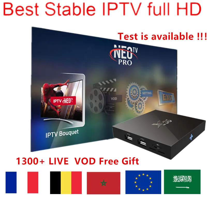 ТВ приставка android Neo tv pro Французский Ip tv подписка Live tv VOD фильмы каналы арабский Великобритания США Европа IP tv Smarters Smart tv mag BOX