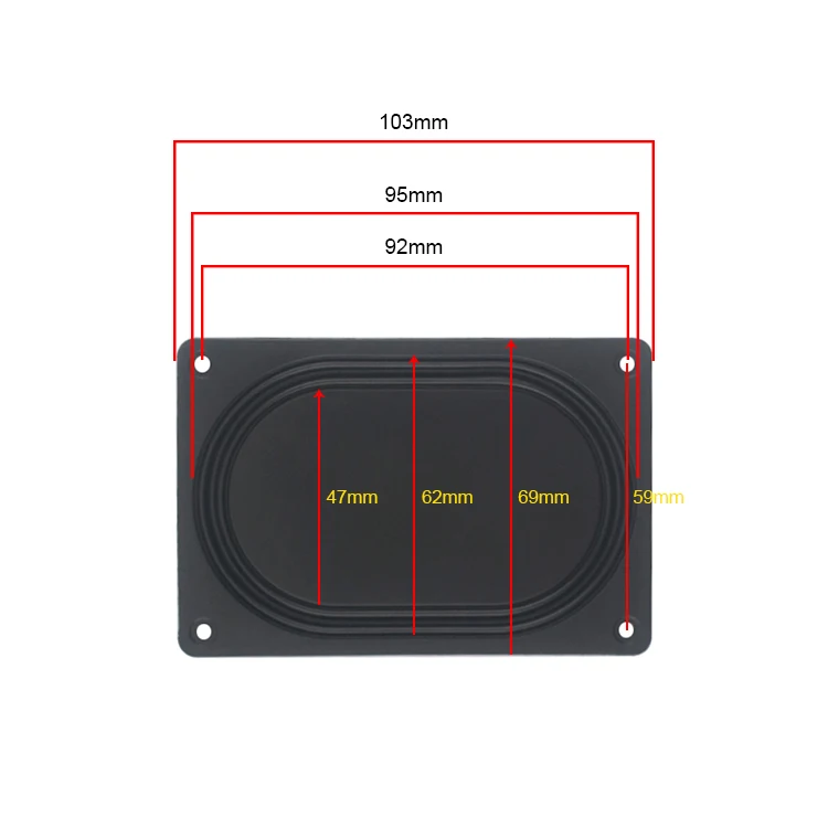 GHXAMP 2 шт. 3 дюйма 3,5 дюйма пассивная басовая диафрагма Вибрирующая пластина прямоугольник низкочастотный радиатор 103*69 мм