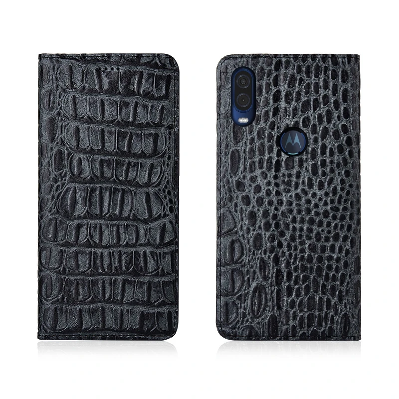 

Crocodile Back Pattern Genuine Leather Magnetic Flip Phone Bag For Motorola Moto P50/Moto P40/Motorola Moto P30 Phone Case Coque