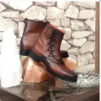 

High Quality Fashion Men Pu Leather Lace-up Boots Male Casual Classic Trendy Vinage Stylish Martin Boots Zapatos De Hombre 4M358