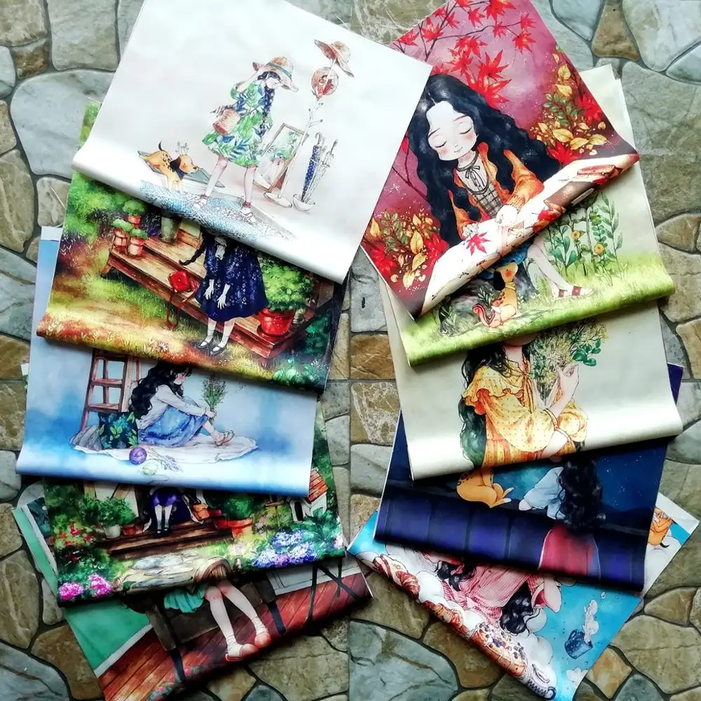 

Syunss 29*50cm 1PCS Forest Girls Printed The Cloth Cotton Fabric Telas Sewing DIY Patchwork Hand Embroidery Quilting Bags Tecido