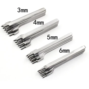 

4Pcs Leather Hole Punches Lacing Stitching Punch Craft Tools 3/4/5/6mm Lacing Stitching Tool Hand-stitched Steel Linger