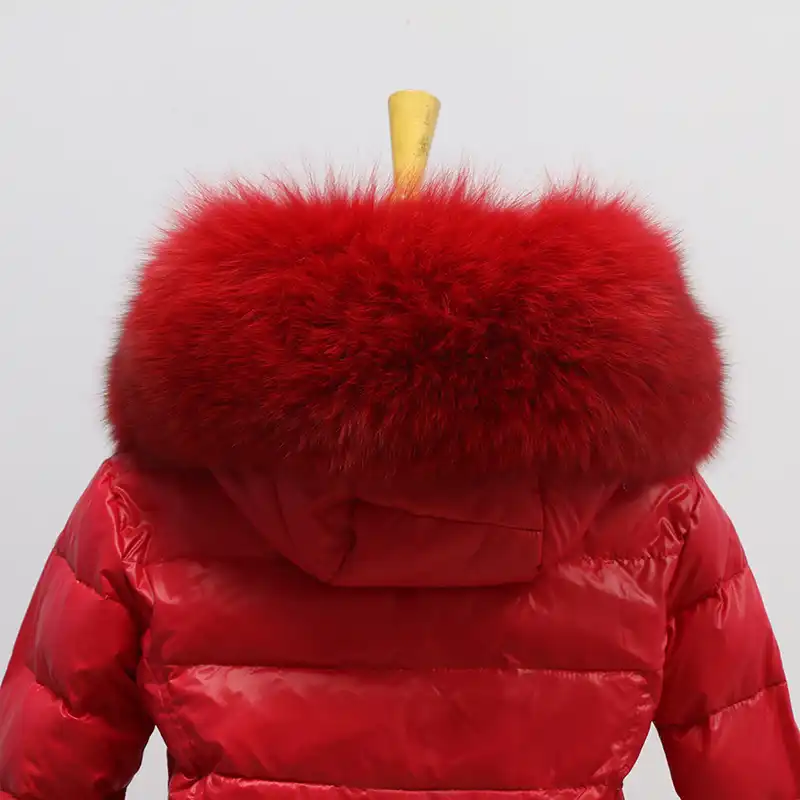 puffer coat with fox fur hood