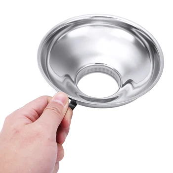 

1pc Stainless Steel Sauce Pour Funnel Large Wide Mouth Jar Preserve Funnel Tool With Handle Kitchen Gadget Easy Clean Reusable