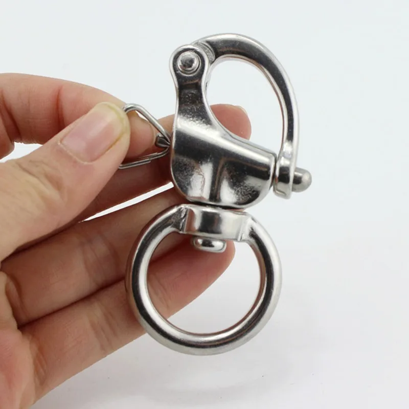 Stainless Steel 316 Quick Release snap hook swivel Spring Shackle Ring Camera Strap Buckle carabiner hanging Metal hardware