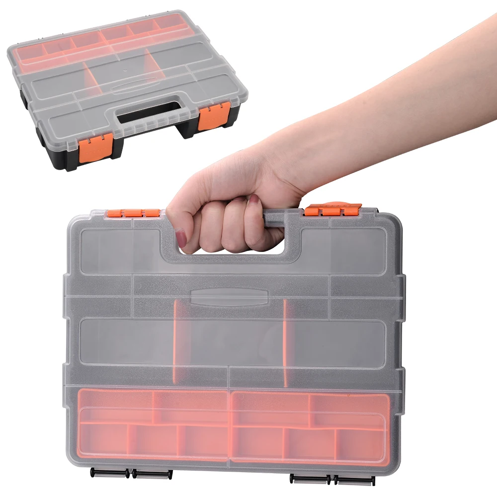 bike tool bag Large Capacity 6/9/16 Grid Tool Box Transparent Plastic Tool Storage Box Waterproof Fishing Supplies Suitcase Fishing Tackle Box tool chest on wheels