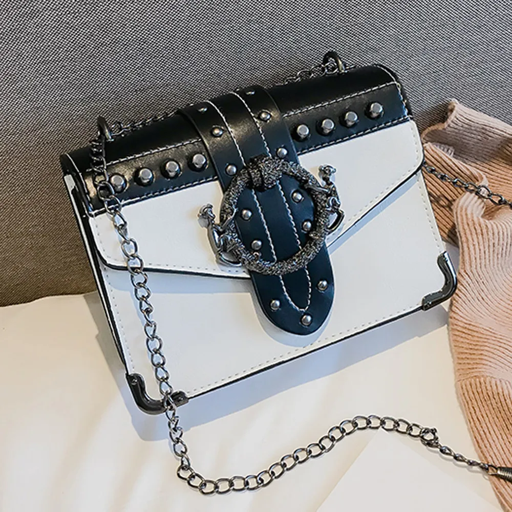 5# женская сумка на плечо, модная кнопка-заклепка, дизайнерская сумка на плечо, женская маленькая сумка известного бренда, Женская Роскошная сумка-мессенджер