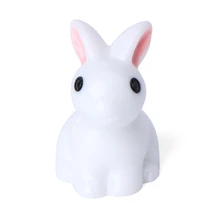 Садовый орнамент белый кролик смола фигурка ремесло растение горшок фея DIY Декор