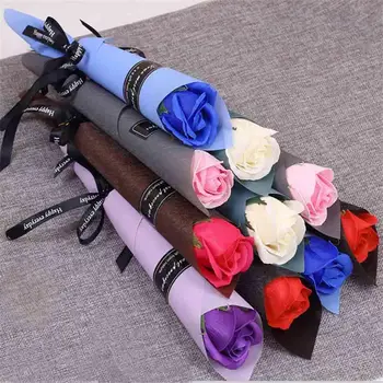 

1Pc Artificial Soap Rose Flower Bath Petal Wedding Party Valentines Day Gift The rose does not fade, beautiful and lovely.clean