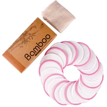 

Reusable 20pcs Bamboo Fiber Makeup Remover Pad Velvet Makeup Remover Wipes Face Wash Puff Washable Towel Makeup Remover Pad Set