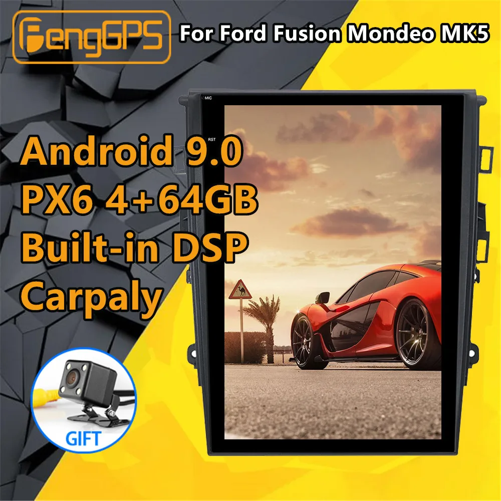 Автомагнитола для Ford Fusion Mondeo MK5 мультимедийный стерео проигрыватель на Android PX6 GPS