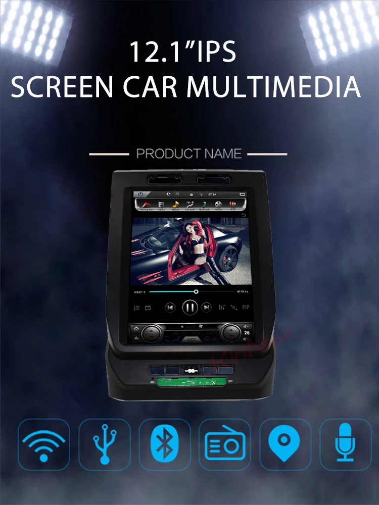 KiriNavi вертикальный экран Tesla style 12,1 ''Android 8,1 автомобильный Dvd мультимедийный плеер для Ford F150 автомобильный Радио Навигация