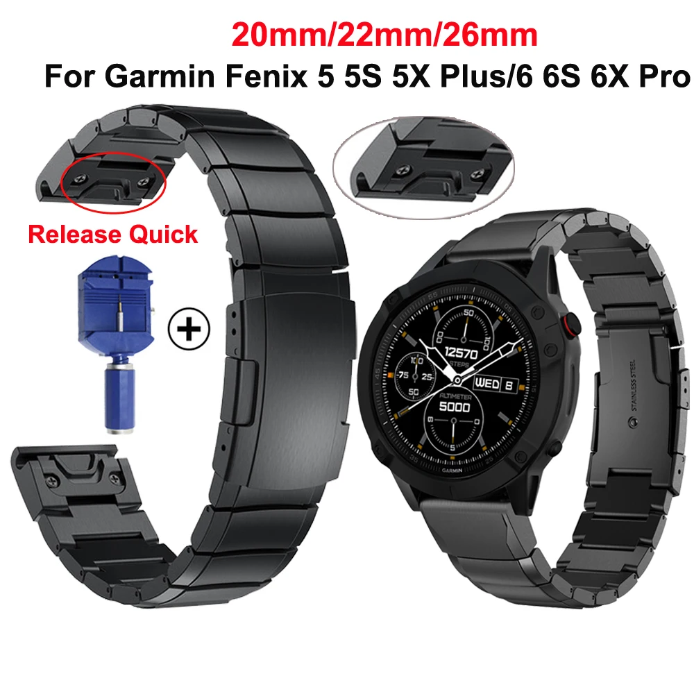 Ремешок для часов Garmin Fenix 5S 5X 6X 6 6S Pro классический металлический ремешок из