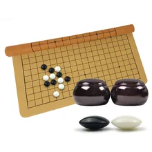 QualityPlastic Go шахматы набор 361 штук для 19 дорожек PU доска деревянная или Бамбуковая баночка китайская старая игра Go Weiqi BSTFAMLY G20