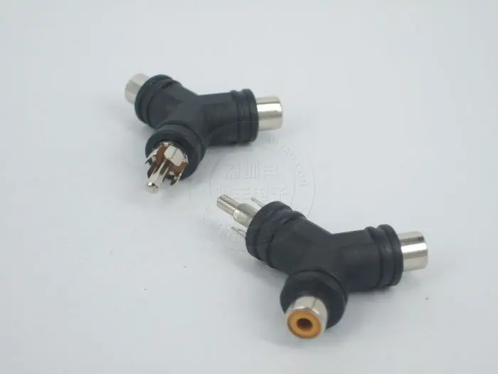 AV революция Двойной RCA аудио адаптер RCA мужской разъем Поворот двойной rca av мать стерео аудио и Конвертация видео