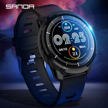 

SANDA Leather Smart Watch Heart Rate Monitor Fitness Tracker Bracelet Men Women Sports Watches reloj Intelligente IOS Android