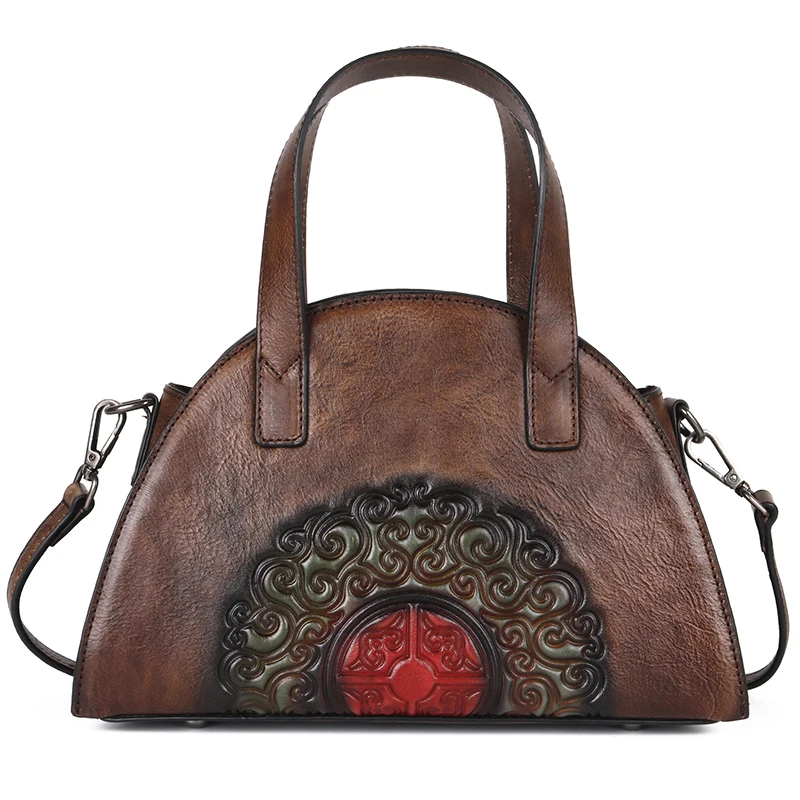 Сумка-мессенджер из натуральной тисненой кожи женская сумка в китайском стиле винтажная сумка через плечо из натуральной кожи