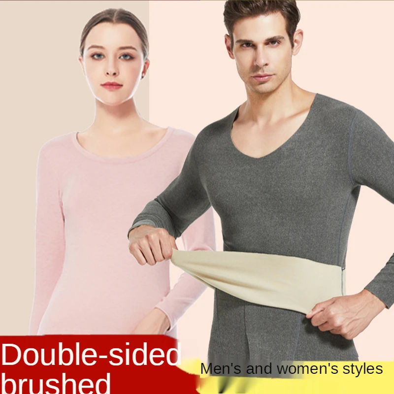 Thermal Underwear Suit Men and Women Winter Seamless Double-sided Sanding and Velvet Thickening Autumn Clothes Long Trousers Men