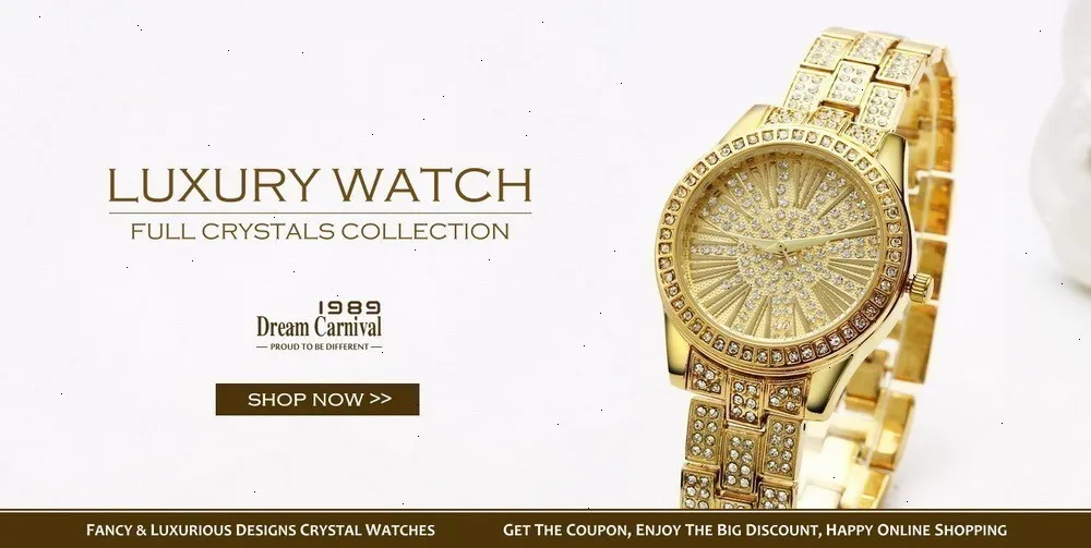 Dreamcarnival 1989 Новые Роскошные Кварцевые часы с кристаллами и циферблатом для женщин, модные часы с 3 ручками, прямые поставки с фабрики, лидер продаж, A8265C