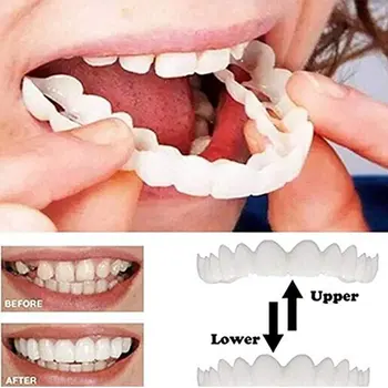 

Upper & Lower Teeth Simulation Brace Whitening Sleeve Generation Silicone Simulation Tooth Denture Sleeve