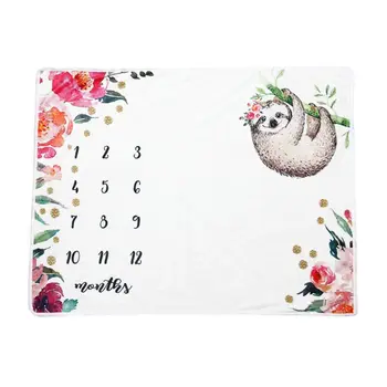 

Baby Monthly Record Growth Milestone Blanket Newborn Swaddle Photography Prop