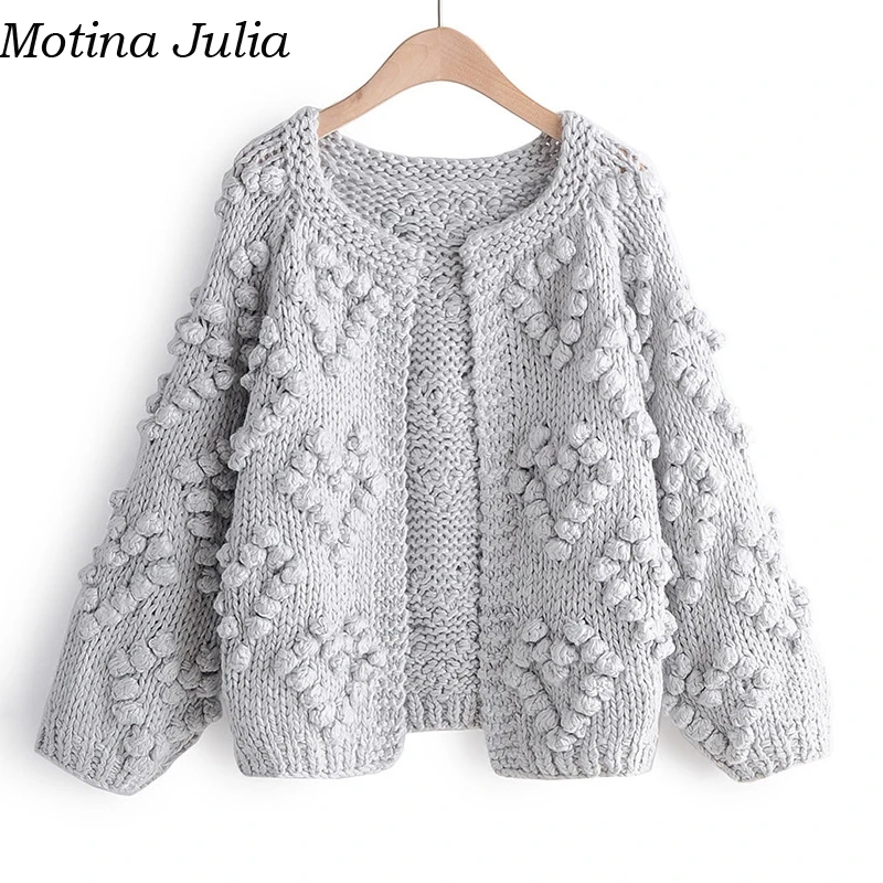 Motina Julia элегантный вязаный свитер с сердцем женский осенне-зимний теплый свитер женский кардиган вязаный Повседневный крутой верхней одежды