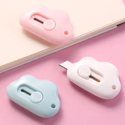 Mini couteau utilitaire de papeterie Kawaii, coupe boîte rétractable, ouvre lettre, fournitures scolaires, bricolage pour enfant, 1 pièce 