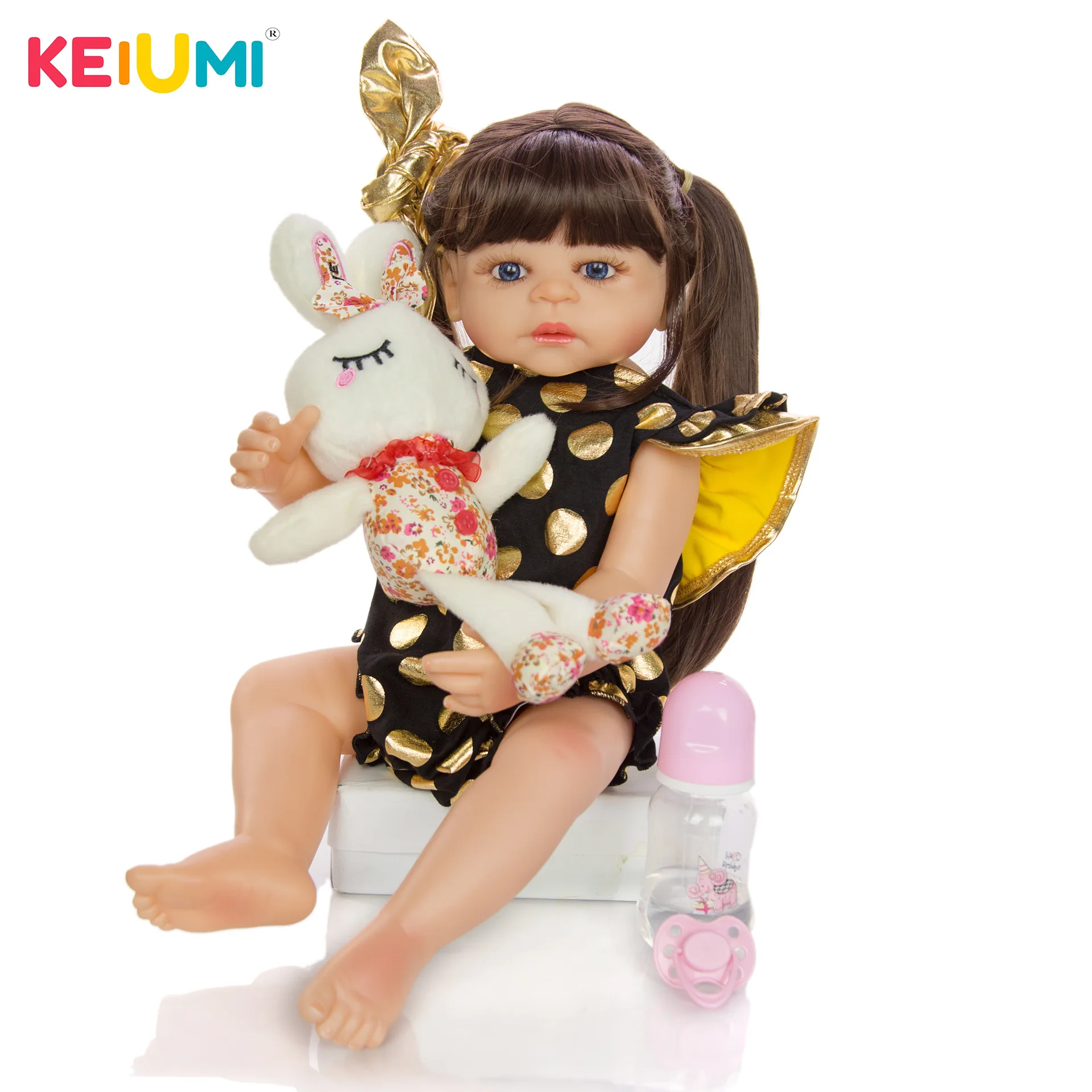 

Keiumi 22-Inch All Silica Gel Reborn Baby Doll Reborn Baby GIRL'S Model Infant Safe Non-toxic