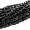 Perles à facettes, brutes et naturelles, Tourmaline noire et minérale, pour les pépites coupées à la main sans forme, larges, mates, rugueuses, 6-8mm, 15 