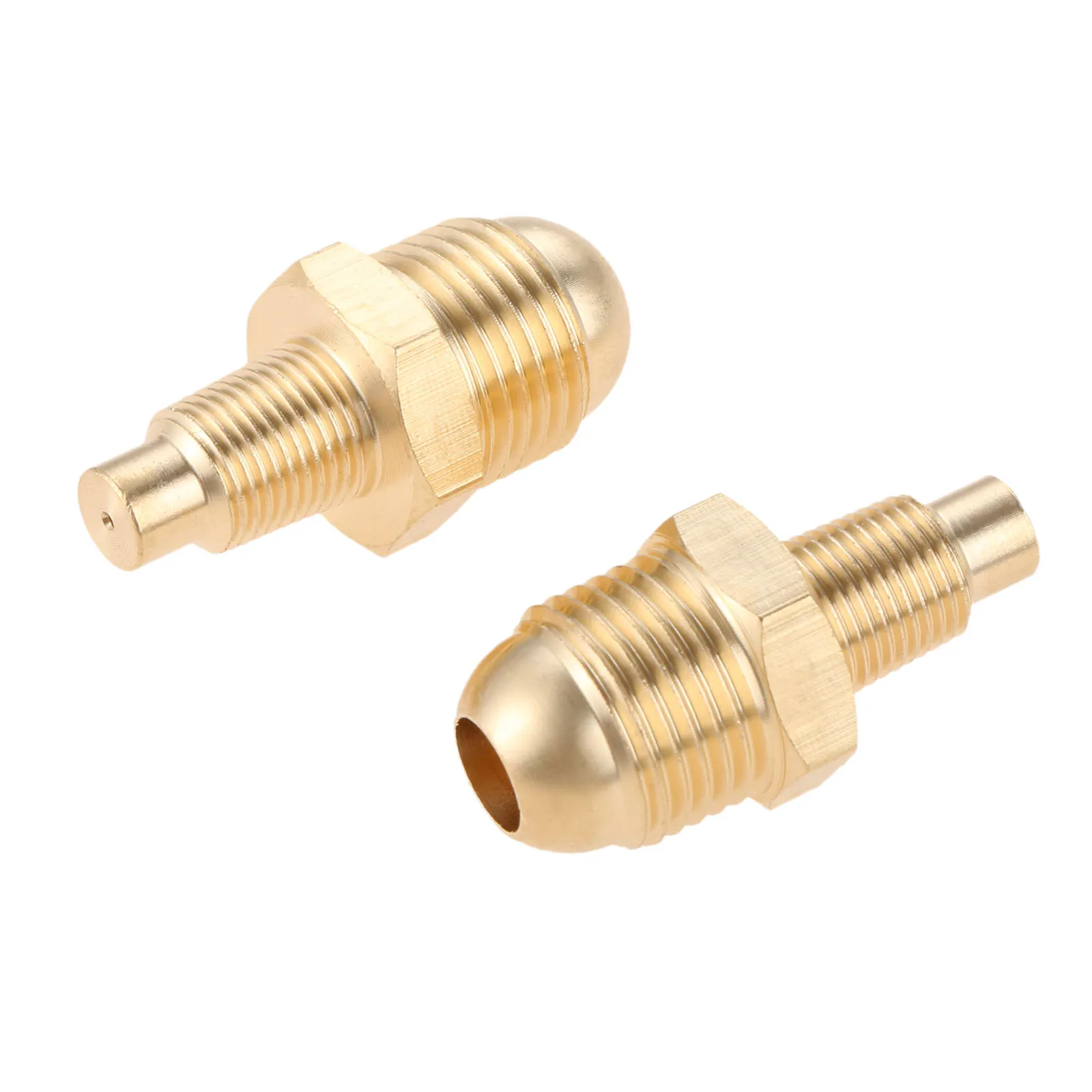 2PCS Propane Orifice Connector Brass Tube Fitting 3/8" Flare x 1/8" Mnpt for Casting Cooking Stove Grill Turkey Pot Cooker