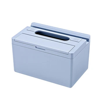 

Automatic Lifting Tissue Box Dustproof With Phone Holder Nordic Style Restaurant Desktop Container Non-Slip Solid Living Room
