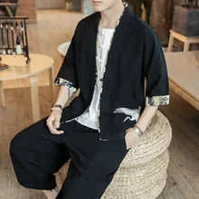 Кимоно, кардиган, мужской,, японский стиль, деним, хаори, Самурай, кимоно, каратэ, Obi, мужской, кимоно, юката, японское, мужские кимоно, FF2424