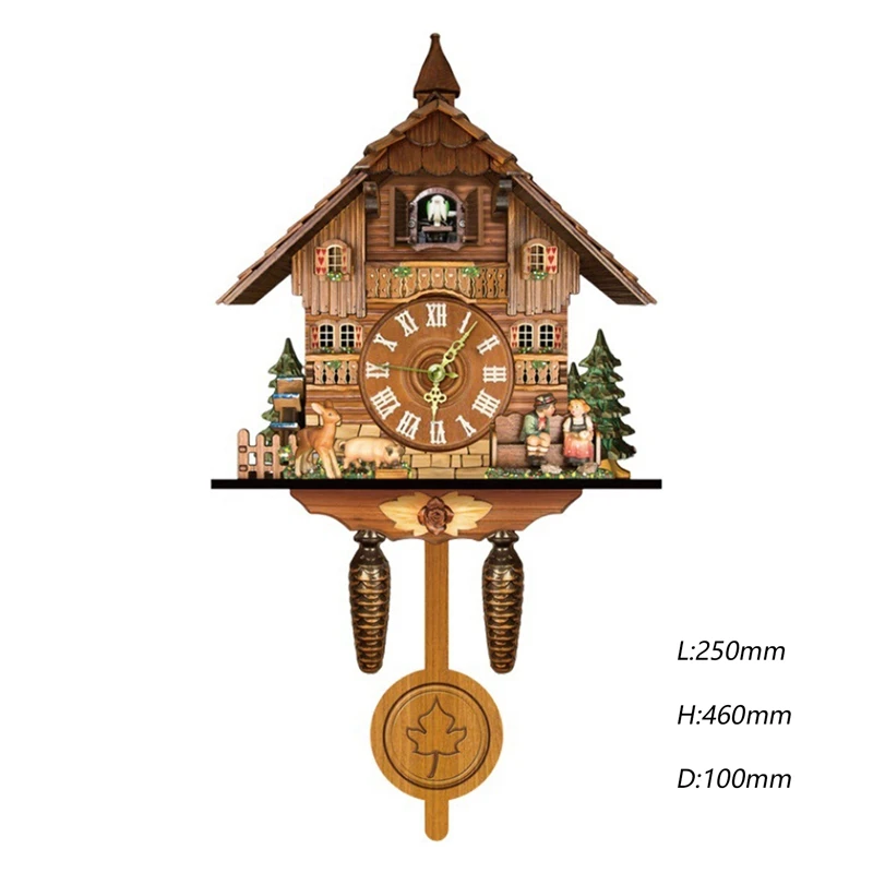 Cuckoo Clock Living Room Wall Clock Retro Style Forest Cuckoo Alarm Clock Wall Watch Children Decorations Home Alarm