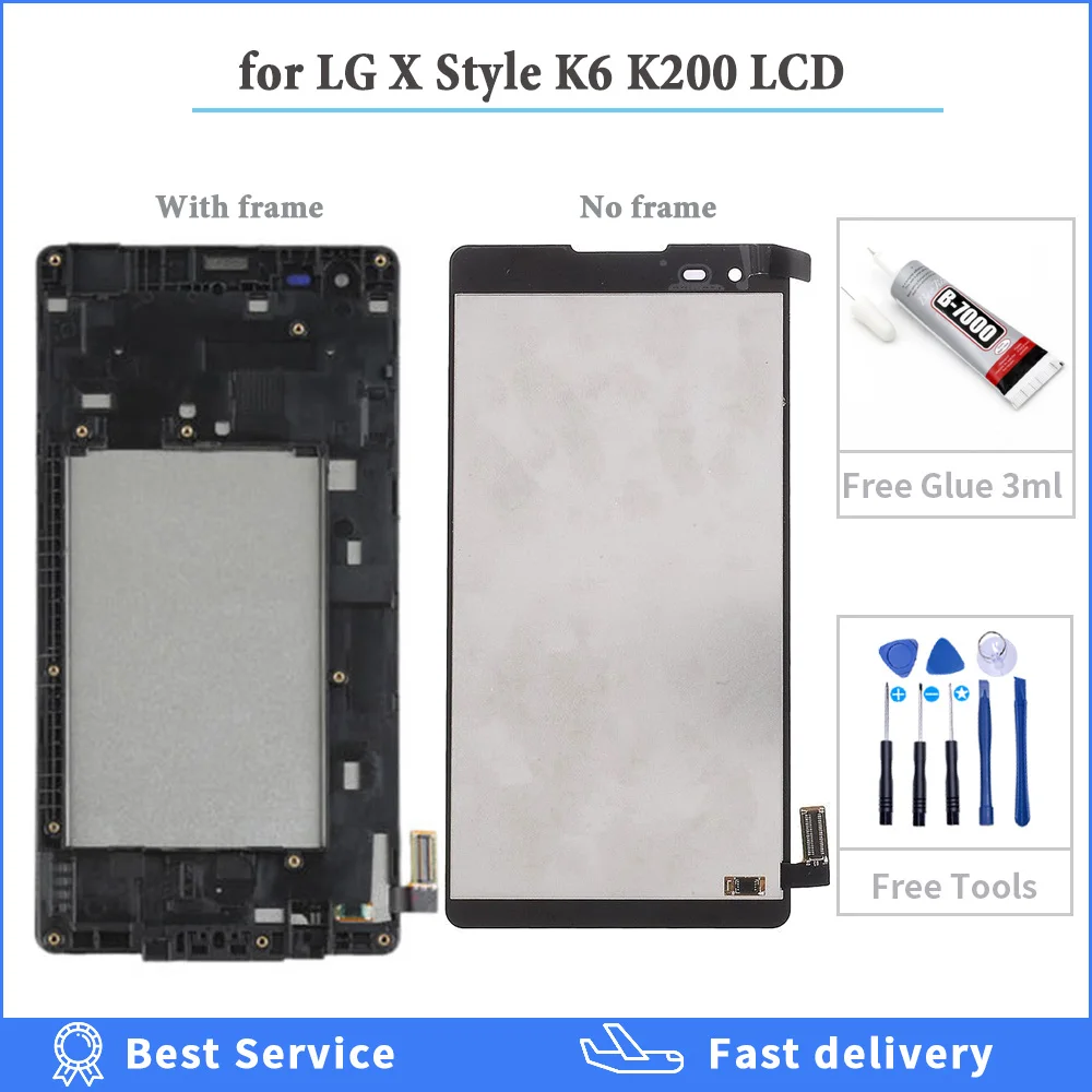 5.0&quot FOR LG K6 X Style K200 K200DS K200F F740 LS676 LCD Display Touch Screen Digitizer Assembly Replace lcd with frame + tools |