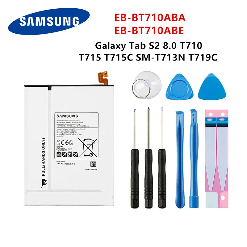 

SAMSUNG Orginal Tablet EB-BT710ABA EB-BT710ABE 4000mAh battery For Samsung Galaxy Tab S2 8.0 SM-T710 T713 T715 T719C T713N+Tools