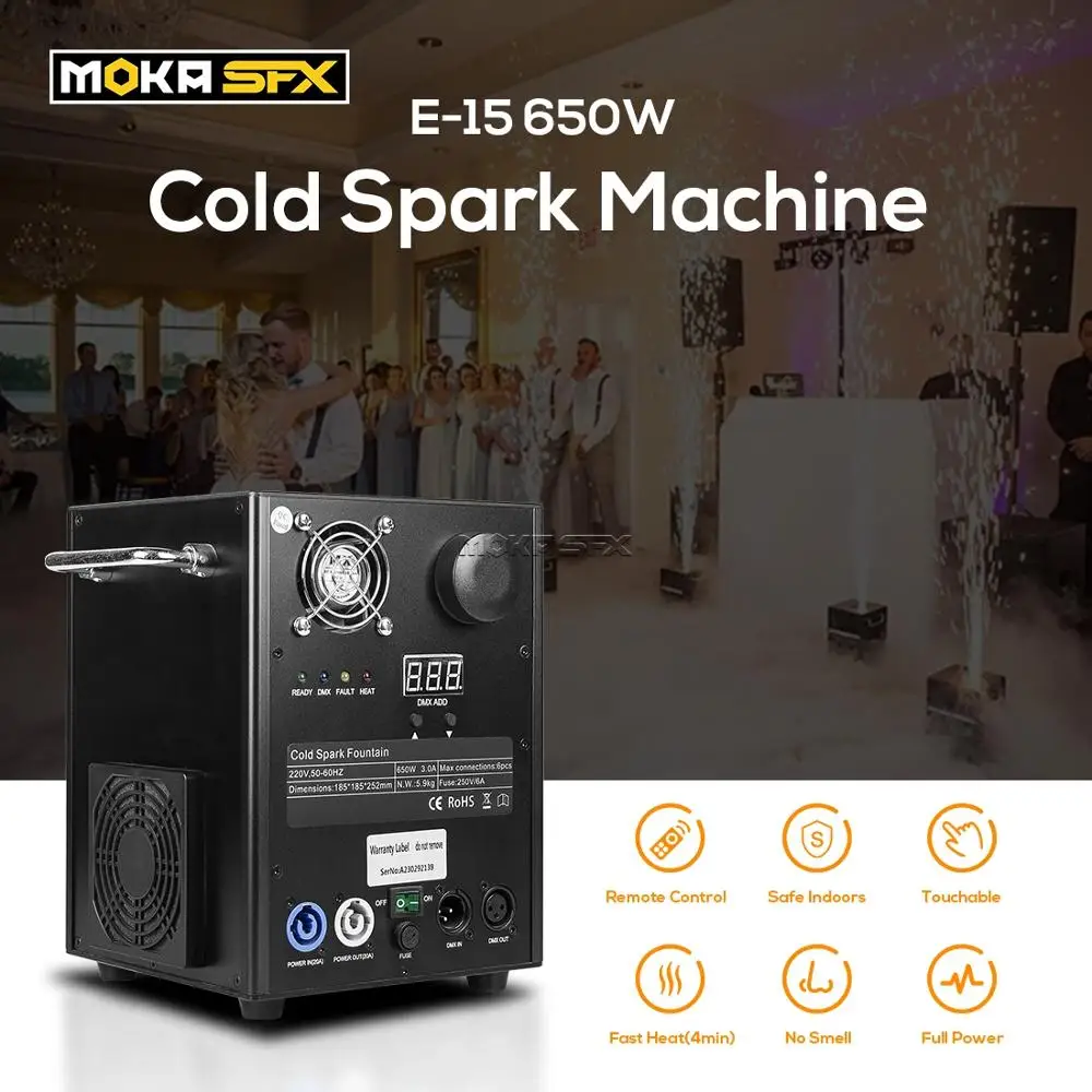 2pcs with flycase 650w sparklers for wedding remote cold spark machine pyrotechnics effects stage special spray 5m | Лампы и освещение