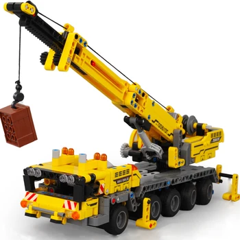 

665 Pcs Engineering Bulldozer Crane Building Blocks City Compatible Technology Truck Kids Toy