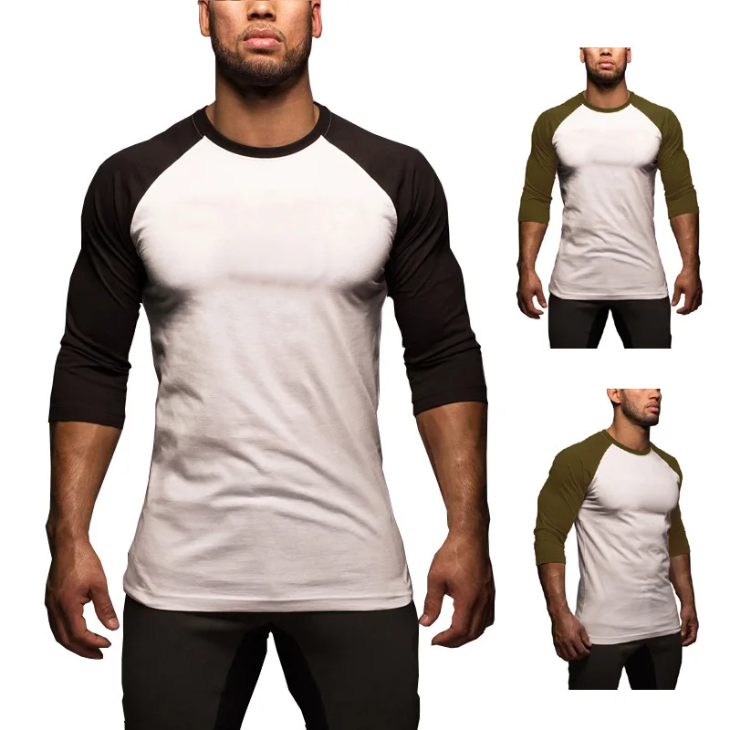 

2019 Summer New Style Men-Style Mixed Colors Raglan Sleeve Short-sleeved round Collar T-shirt Dx13